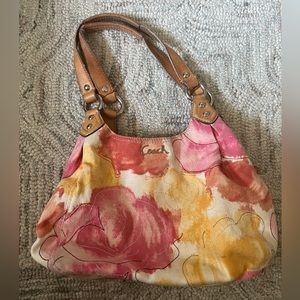 Coach Watercolor Rose Print Shoulder Bag